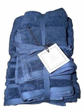 ESSEX PARK 4 Piece Towel Set Dark Blue BRAND NEW Cotton